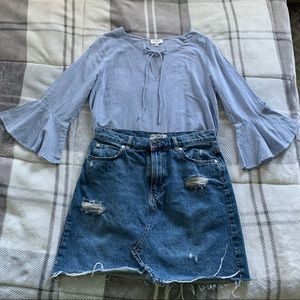 Umgee Bohemian Bell Sleeve Top Size S 36" chest